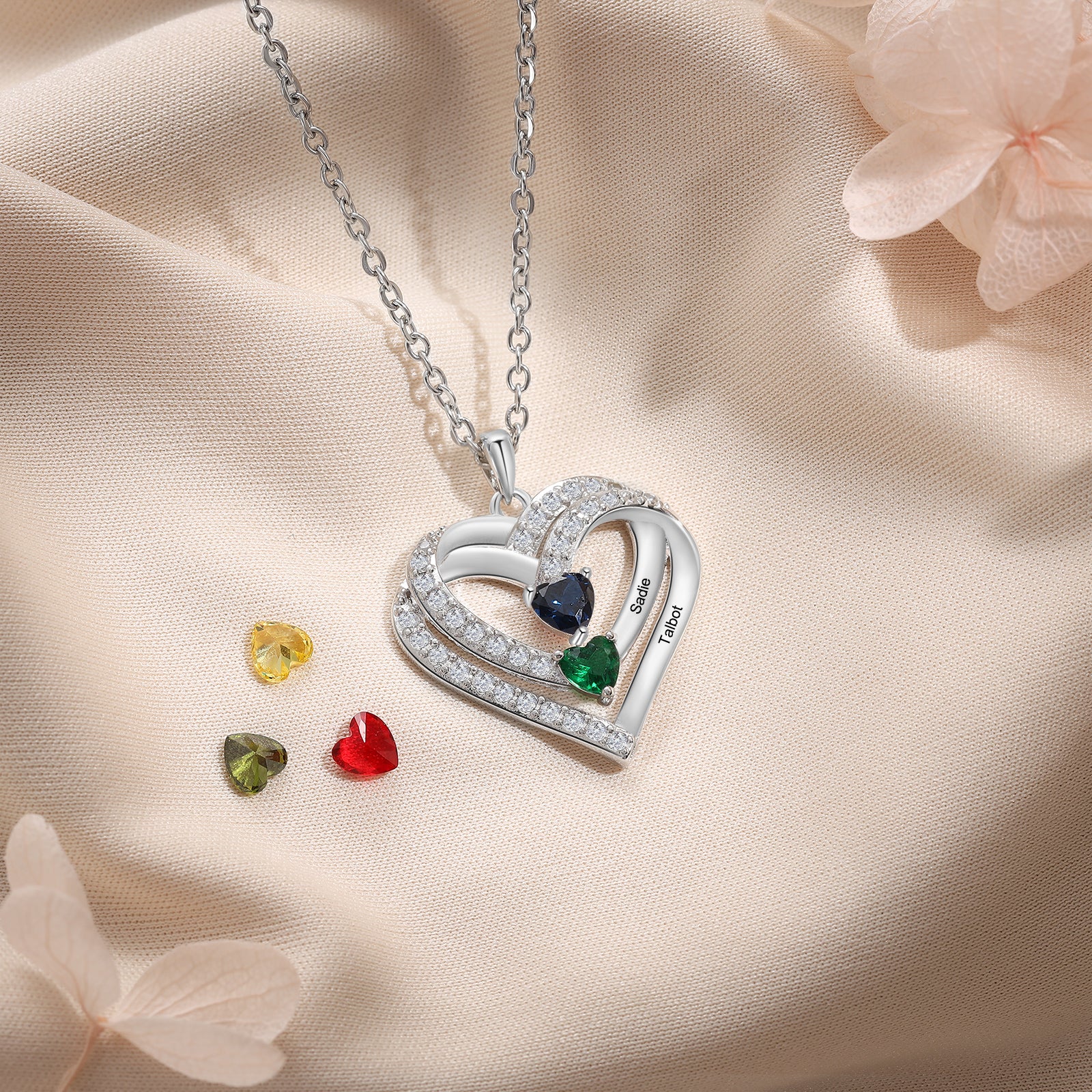 925 Sterling silver Custom Birthstone necklace