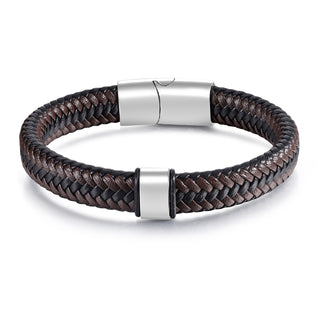 Custom Stainless Steel Leather Bracelet