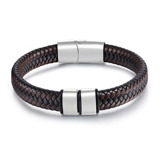 Custom Stainless Steel Leather Bracelet