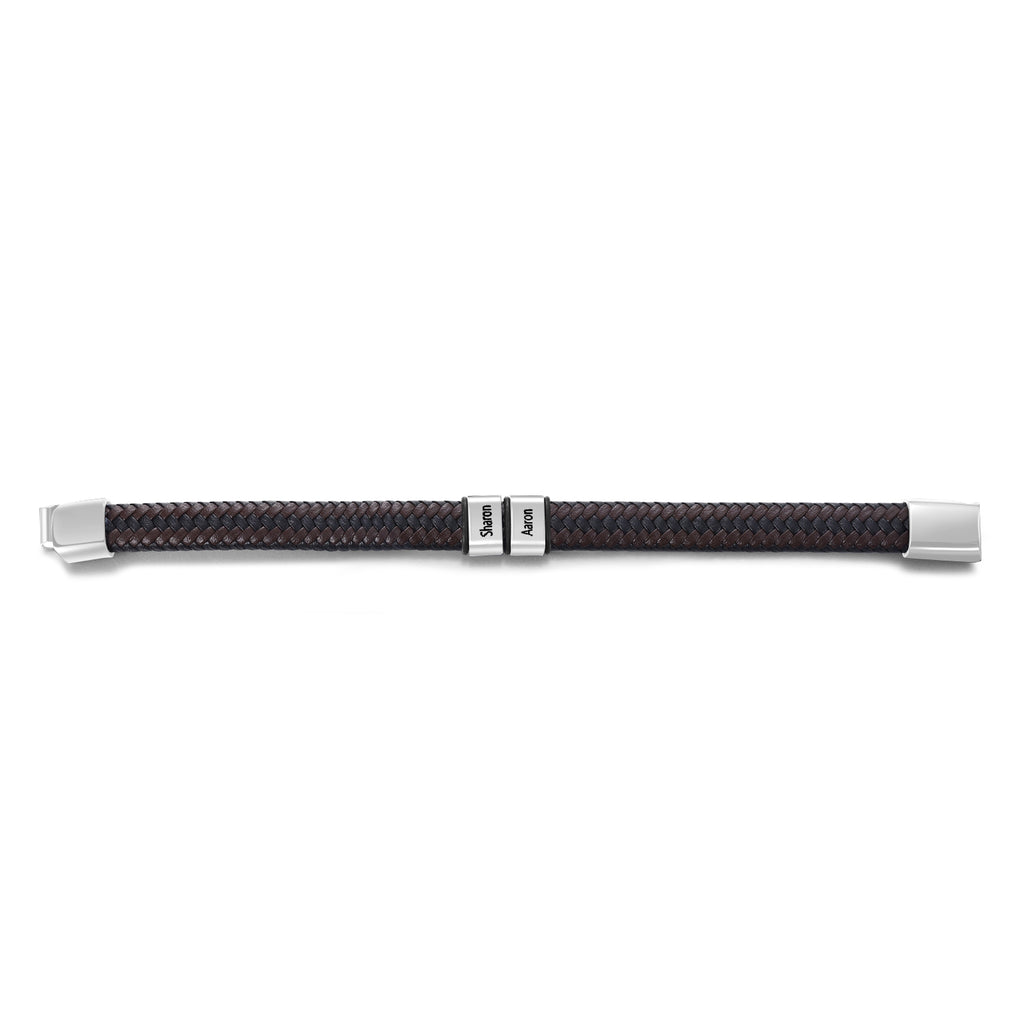 Custom Stainless Steel Leather Bracelet