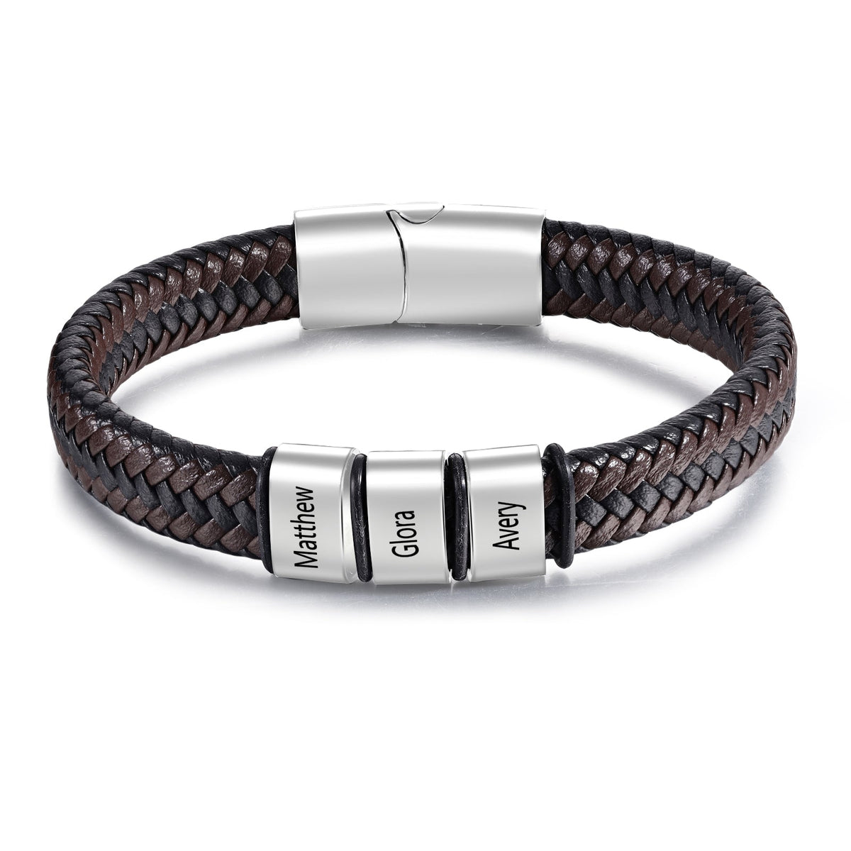 Custom Stainless Steel Leather Bracelet