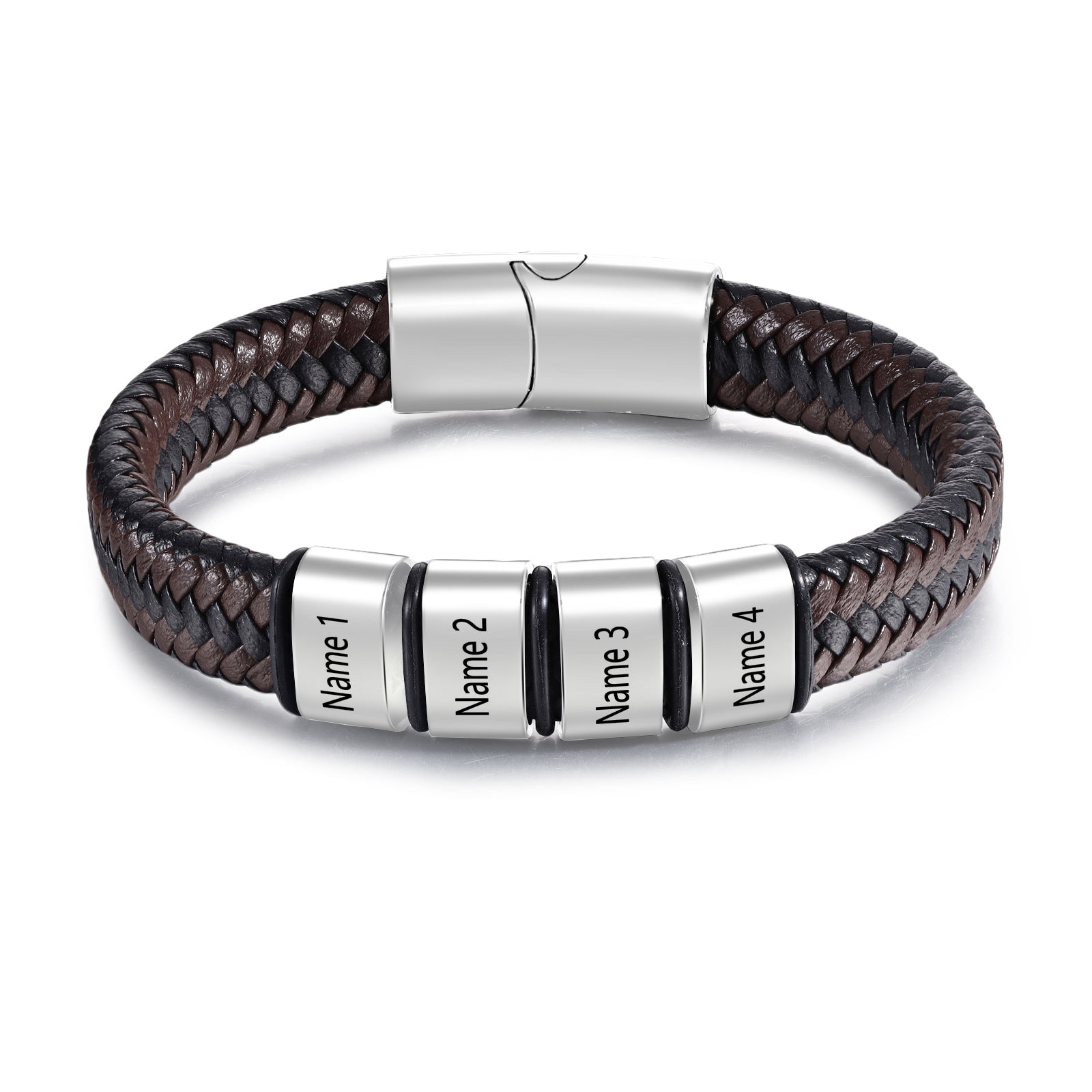 Custom Stainless Steel Leather Bracelet