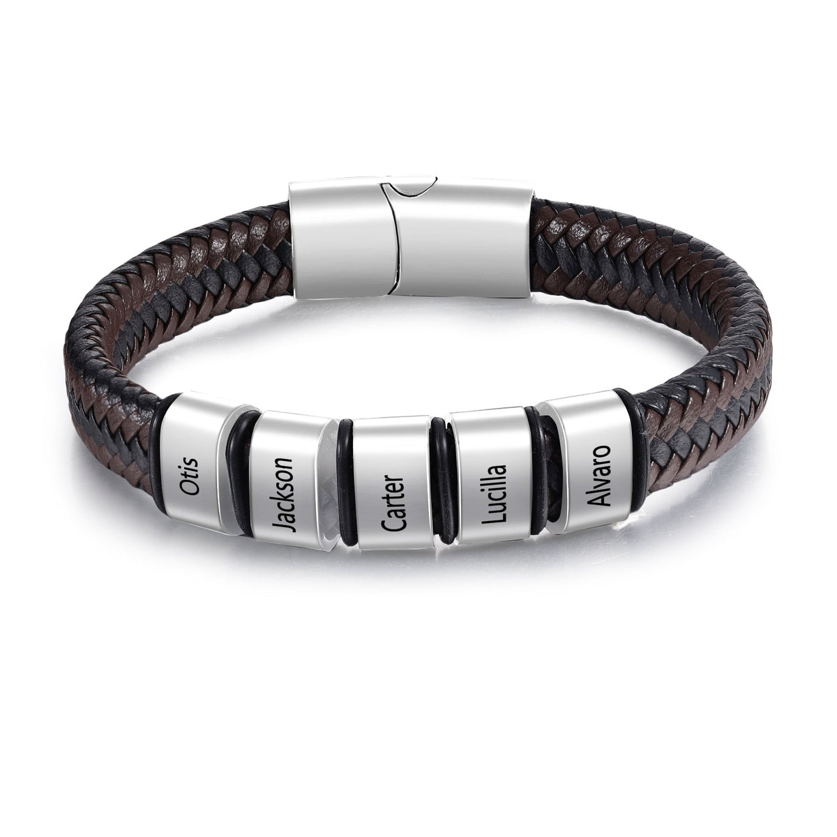Custom Stainless Steel Leather Bracelet