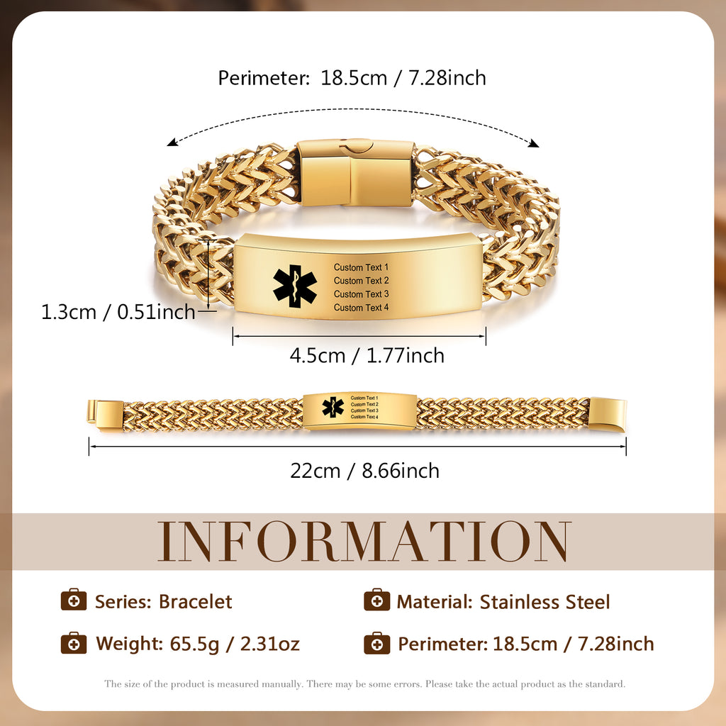 Customized Stainless Steel Medical Bracelets