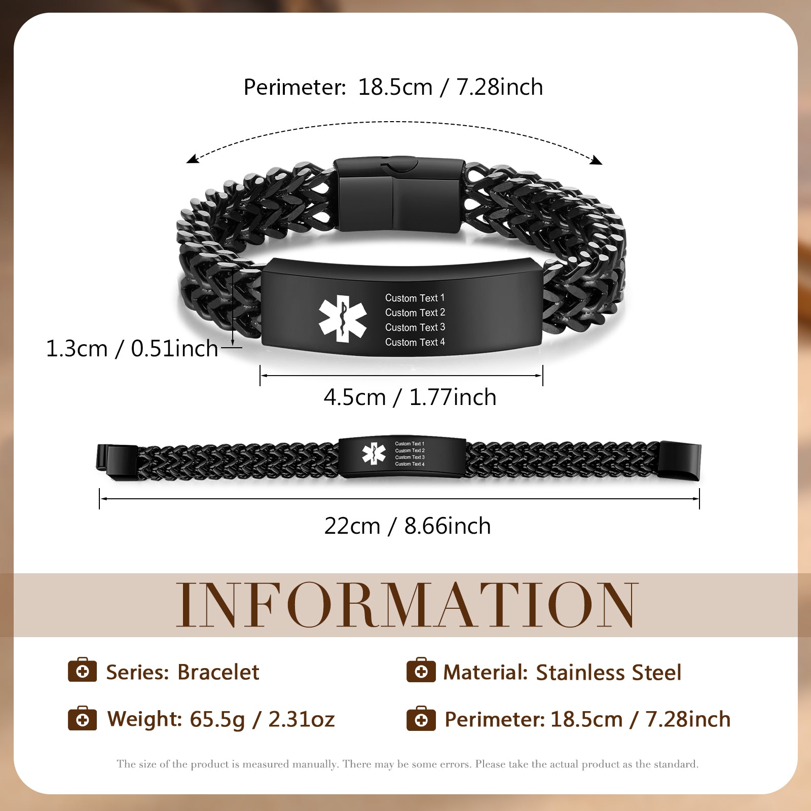 Customized Stainless Steel Medical Bracelets