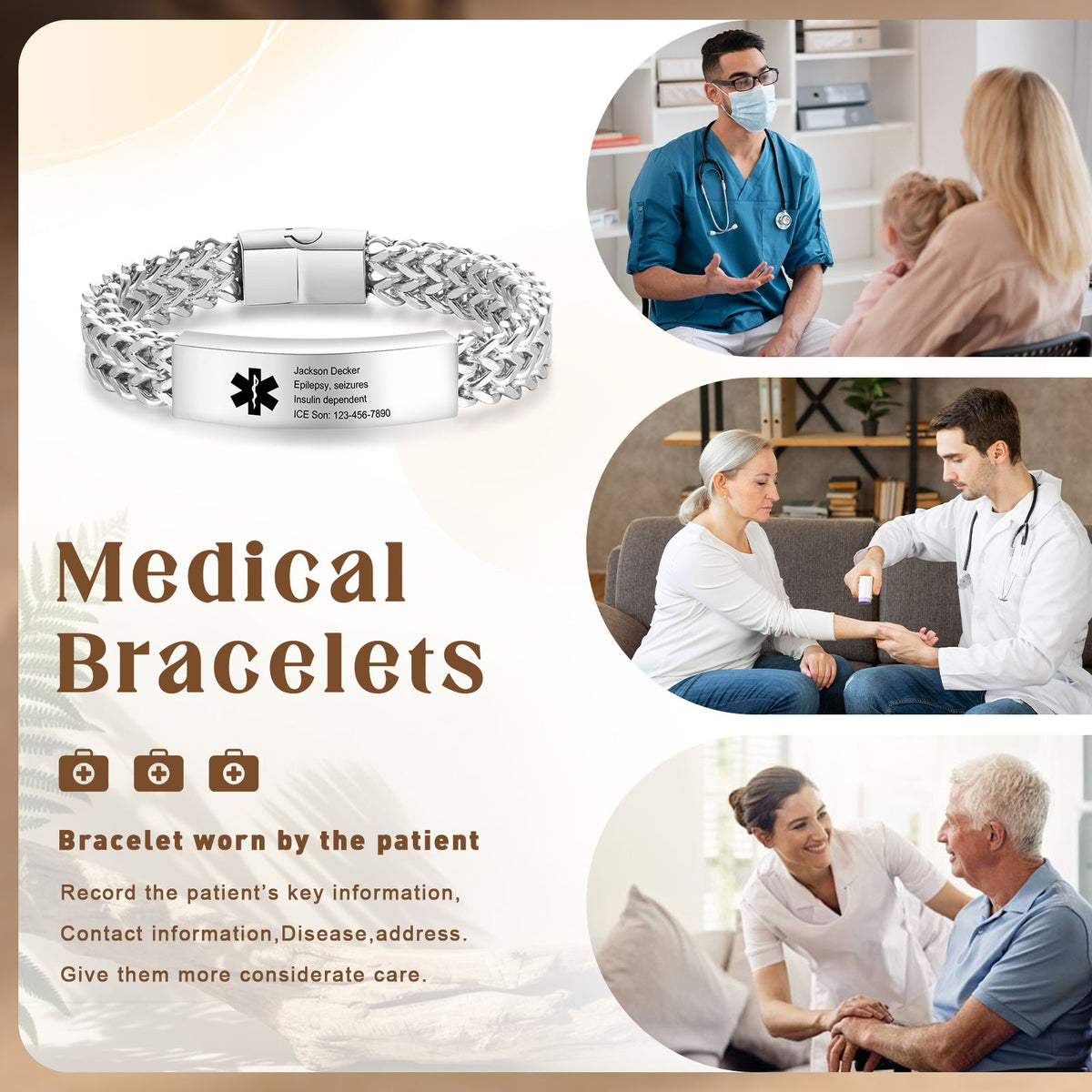 Customized Stainless Steel Medical Bracelets