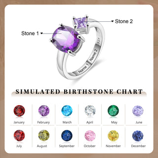 925 Sterling Silver Custom Birtstone Ring