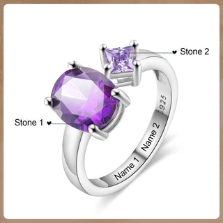 925 Sterling Silver Custom Birtstone Ring