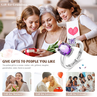 925 Sterling Silver Custom Birtstone Ring