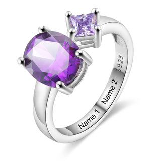 925 Sterling Silver Custom Birtstone Ring