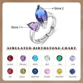 925 Sterling Silver Custom Birtstone Ring