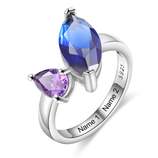 925 Sterling Silver Custom Birtstone Ring