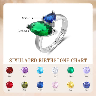 925 Sterling Silver Custom Birtstone Ring