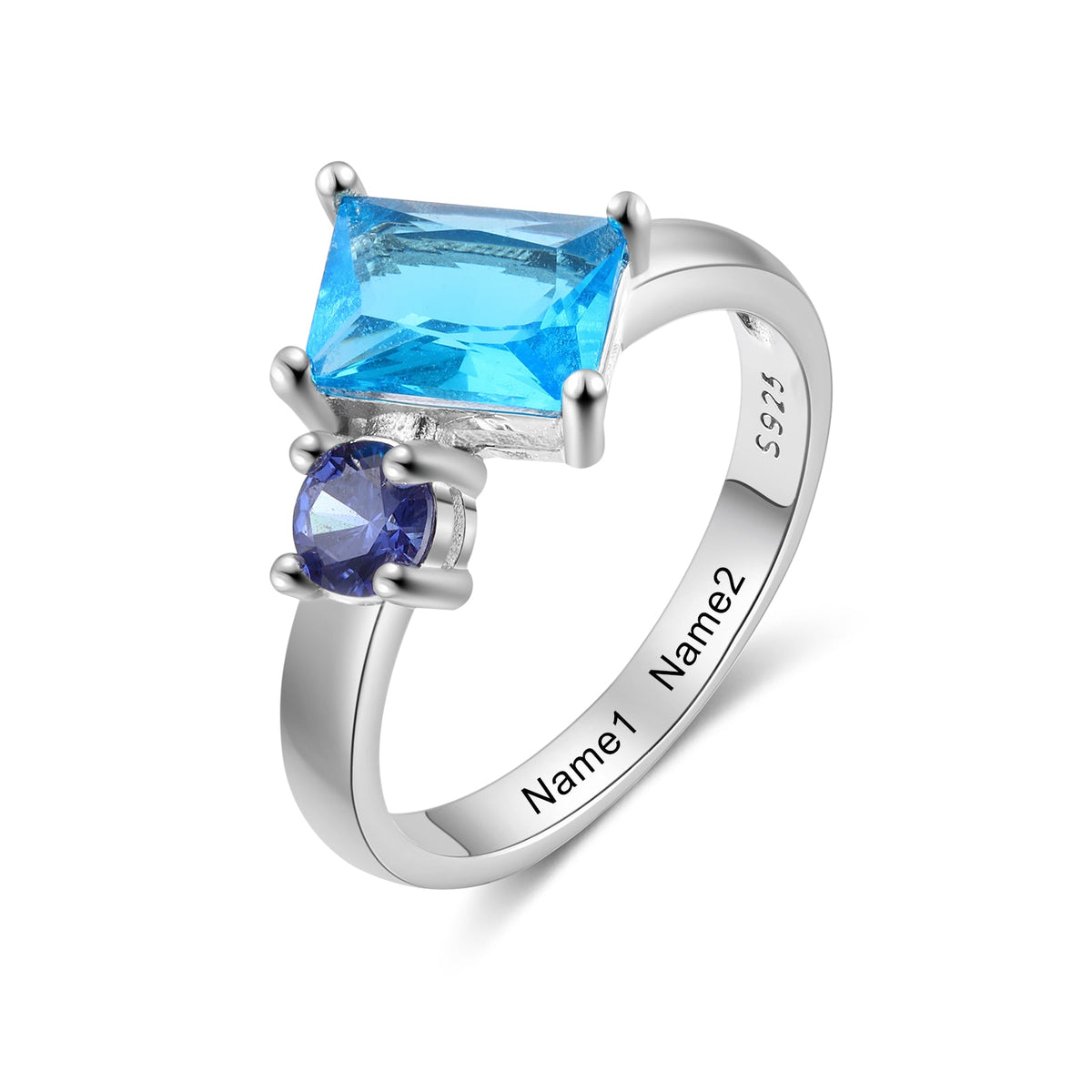 925 Sterling Silver Custom Birtstone Ring
