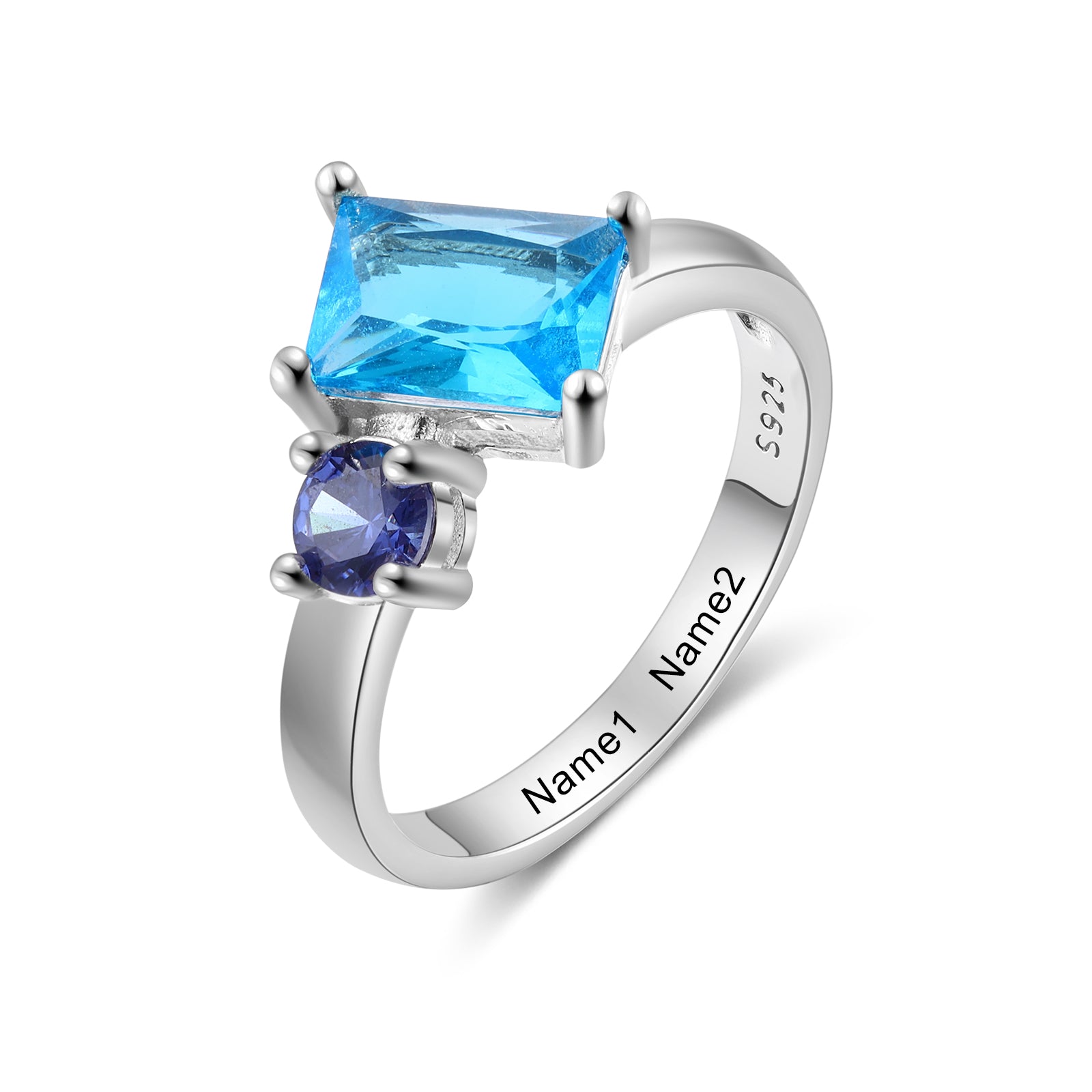 925 Sterling Silver Custom Birtstone Ring