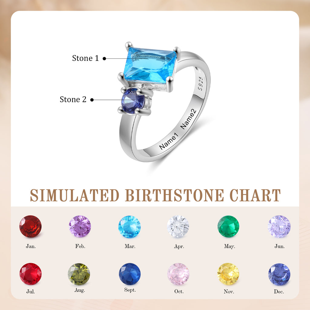 925 Sterling Silver Custom Birtstone Ring