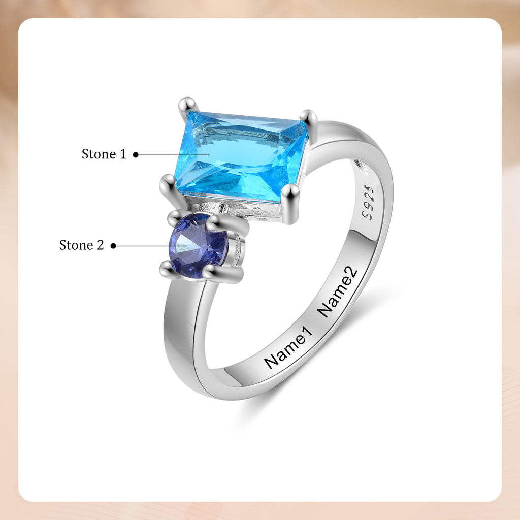925 Sterling Silver Custom Birtstone Ring