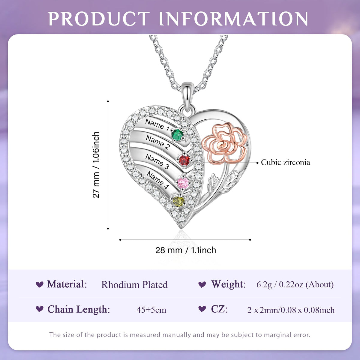 Custom Birthstone necklace