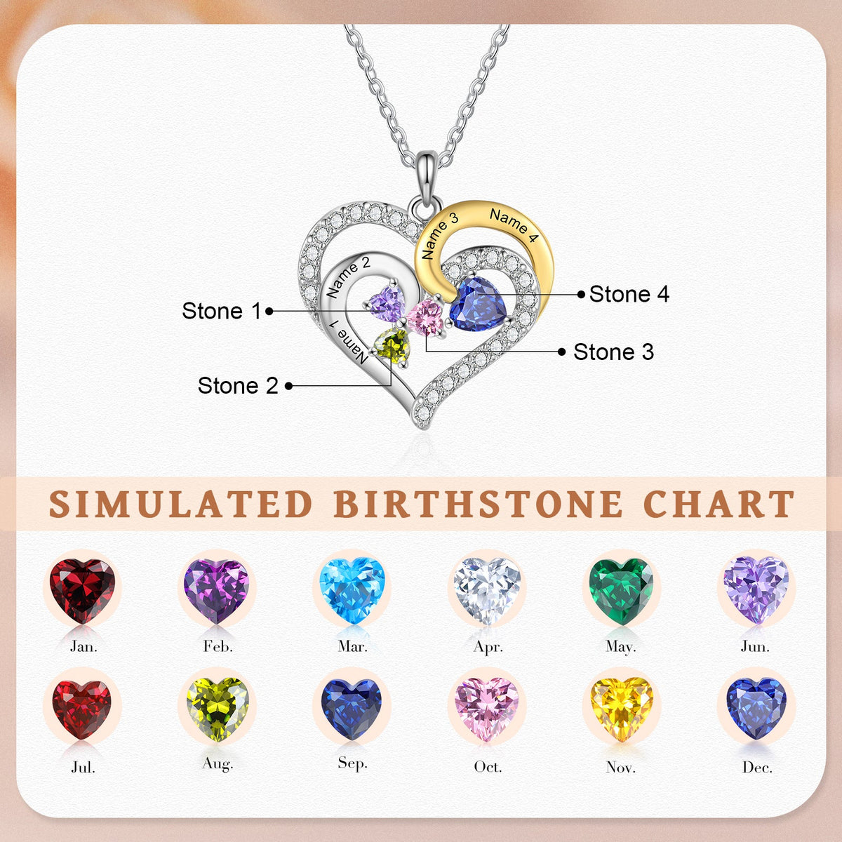 Custom Birthstone necklace