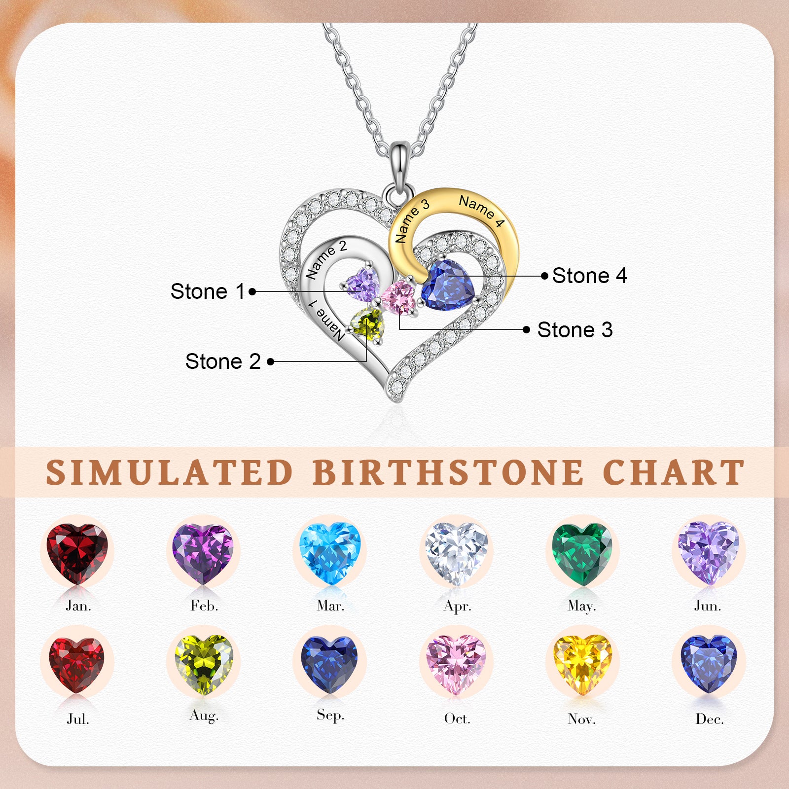 Custom Birthstone necklace