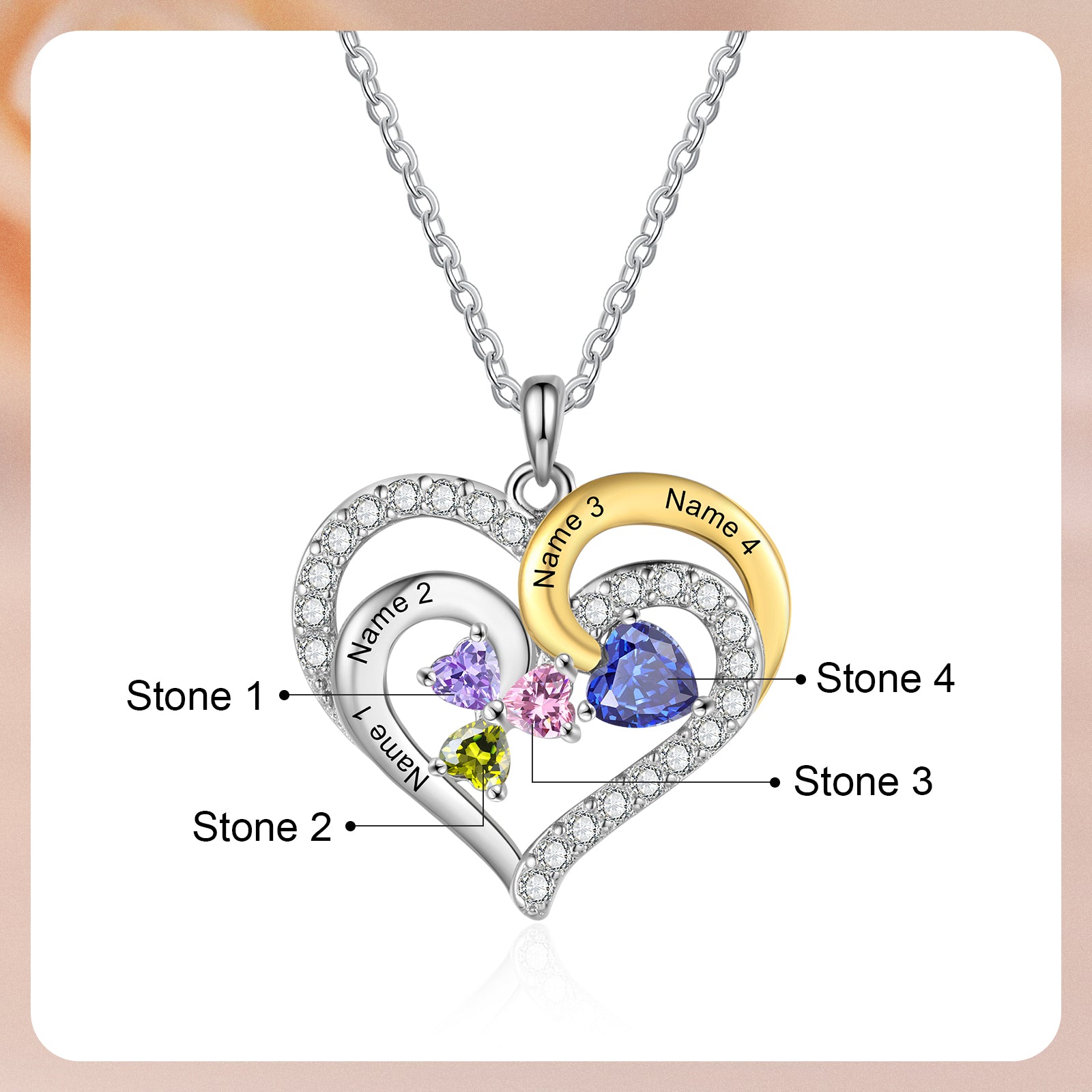 Custom Birthstone necklace