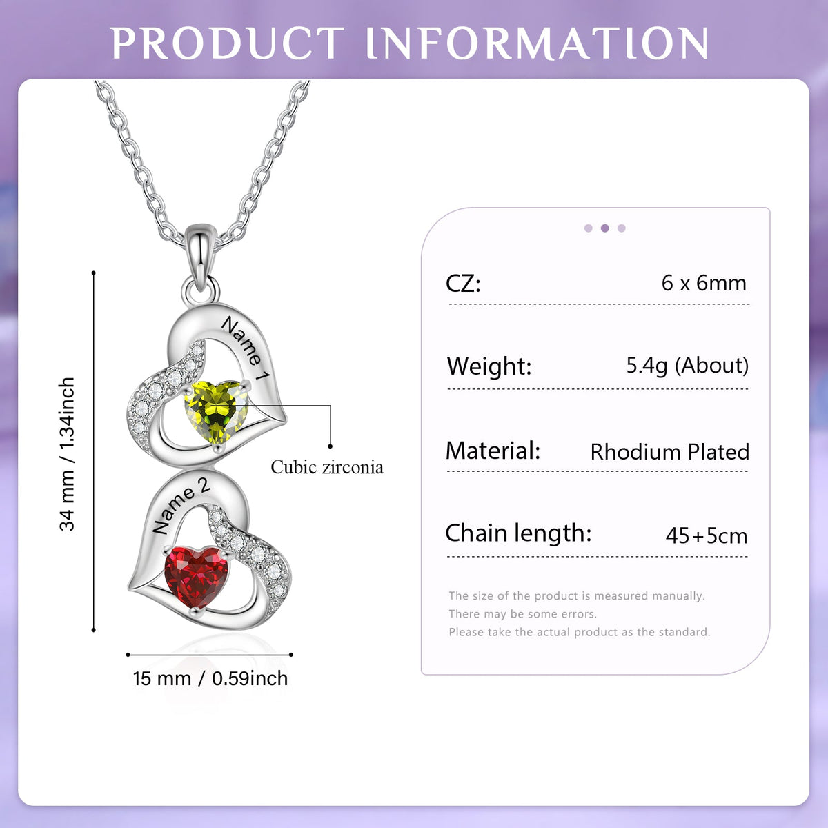 Custom Birthstone necklace