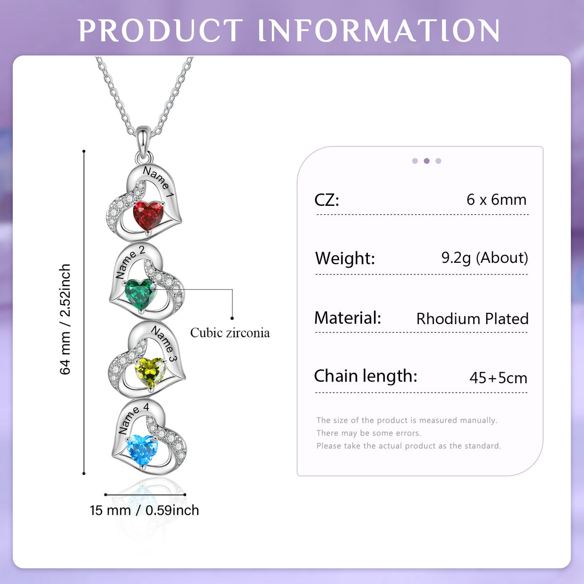 Custom Birthstone necklace