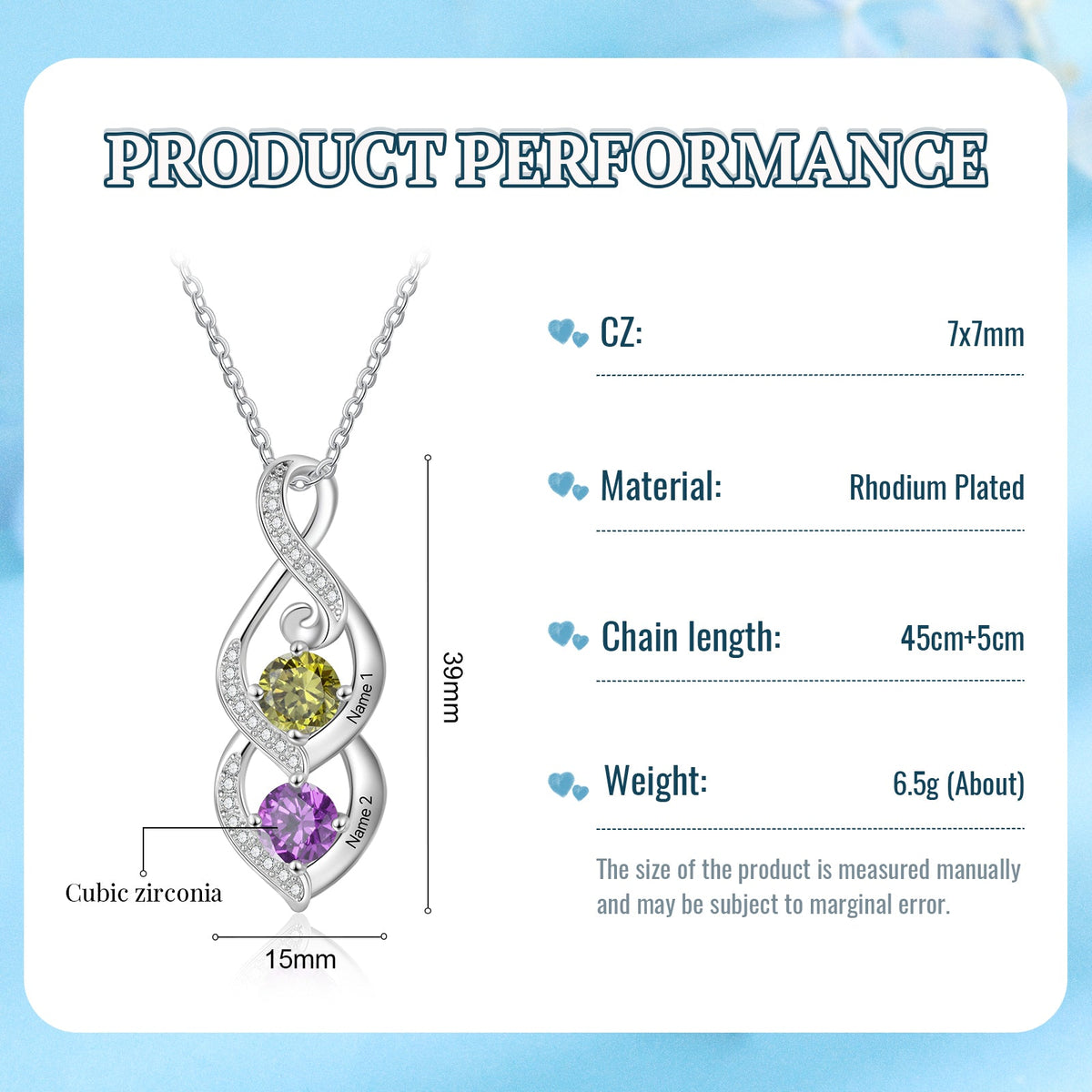 Custom Birthstone necklace