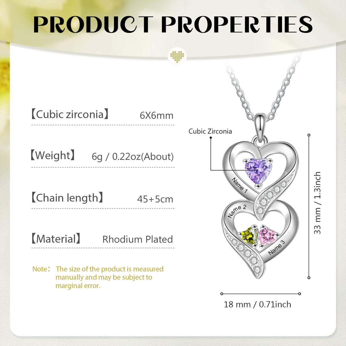 Custom Birthstone necklace