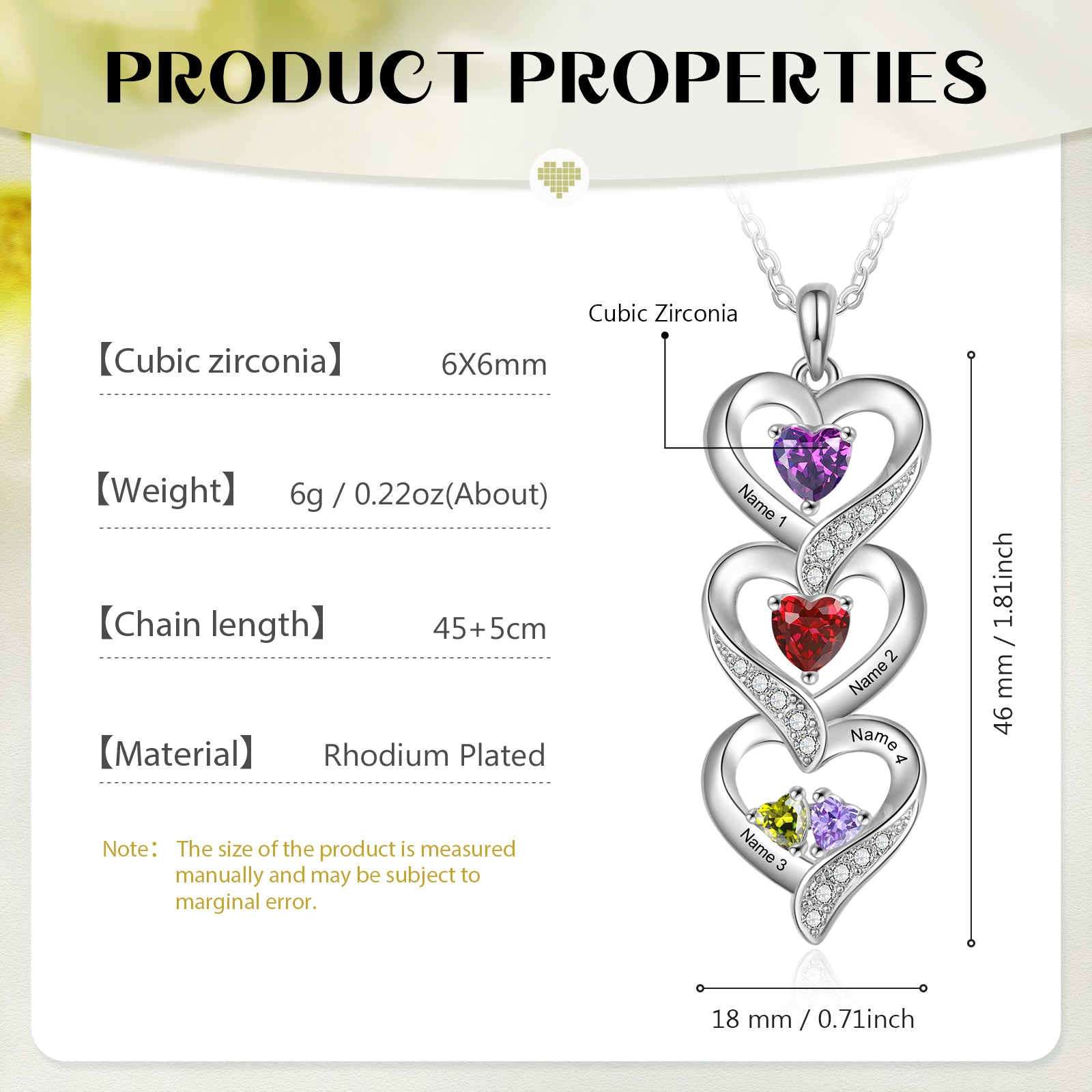 Custom Birthstone necklace