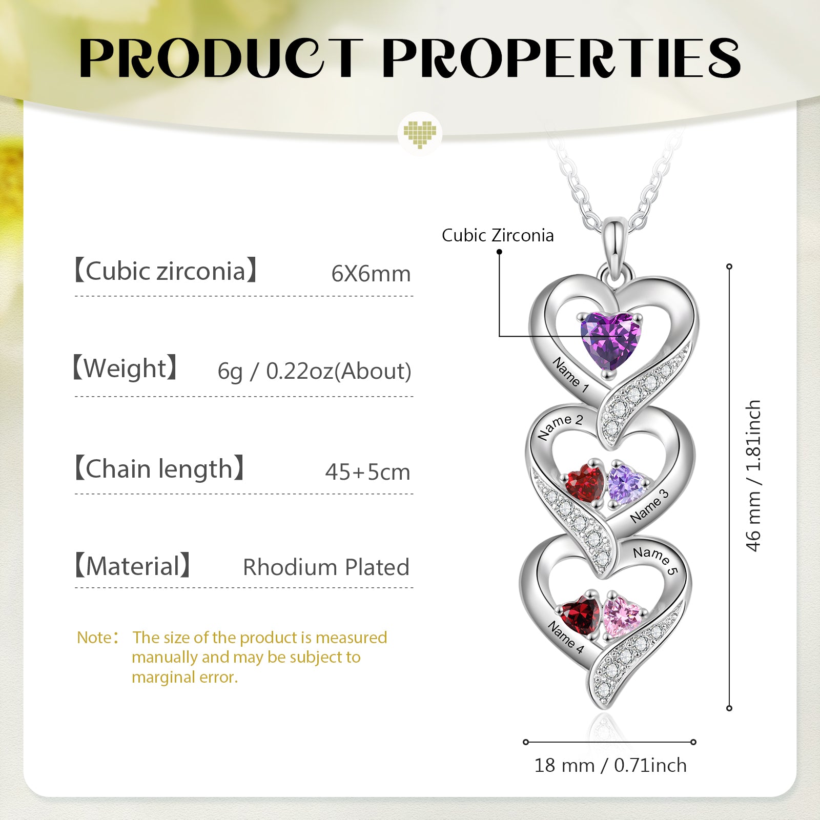 Custom Birthstone necklace