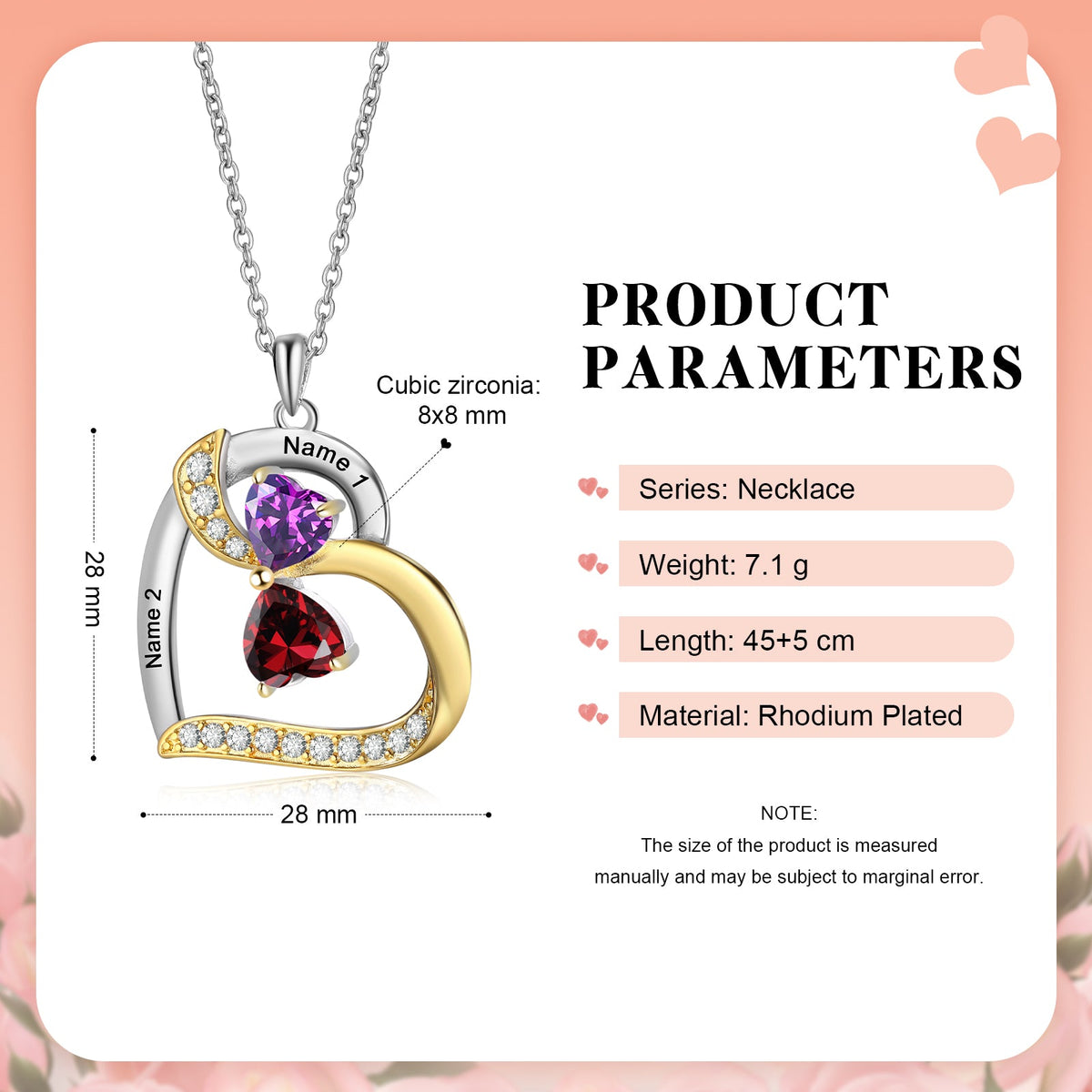 Custom Birthstone necklace