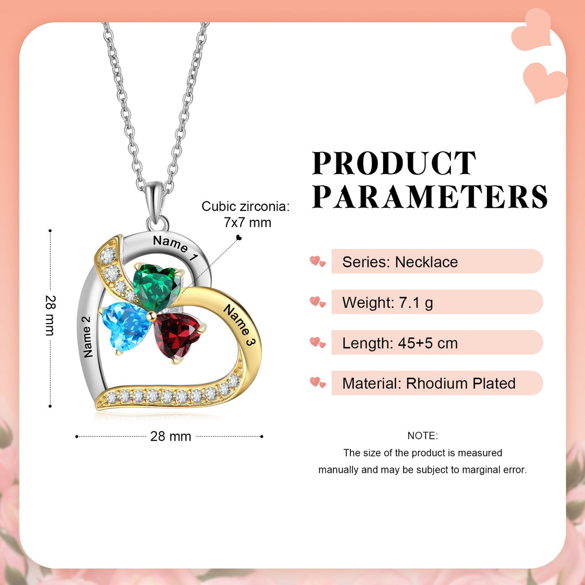 Custom Birthstone necklace