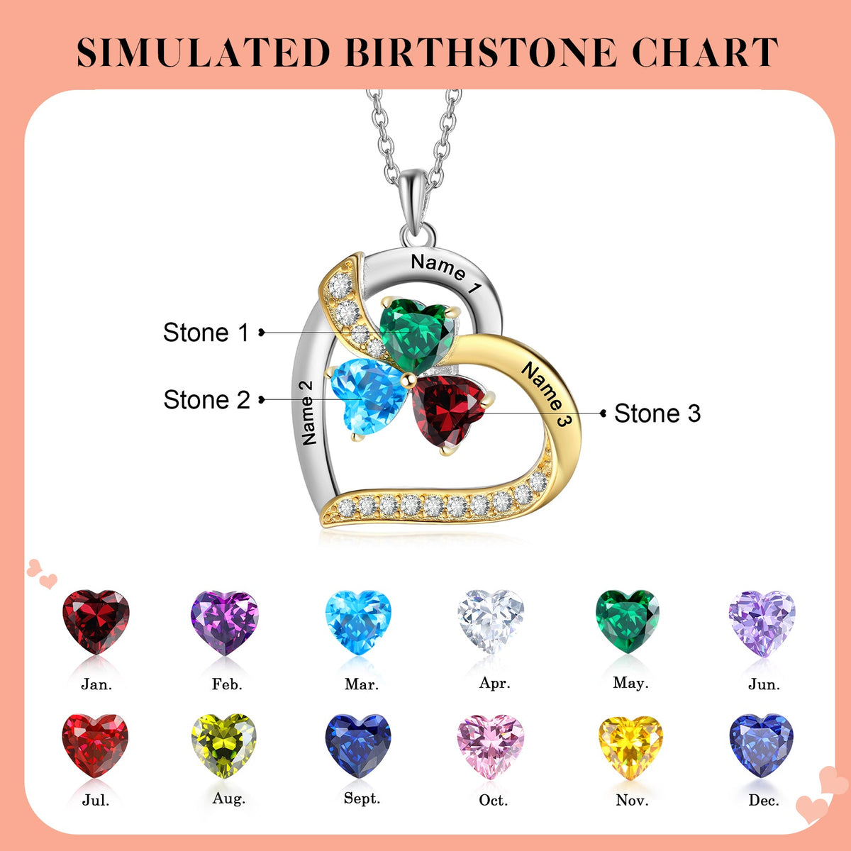Custom Birthstone necklace