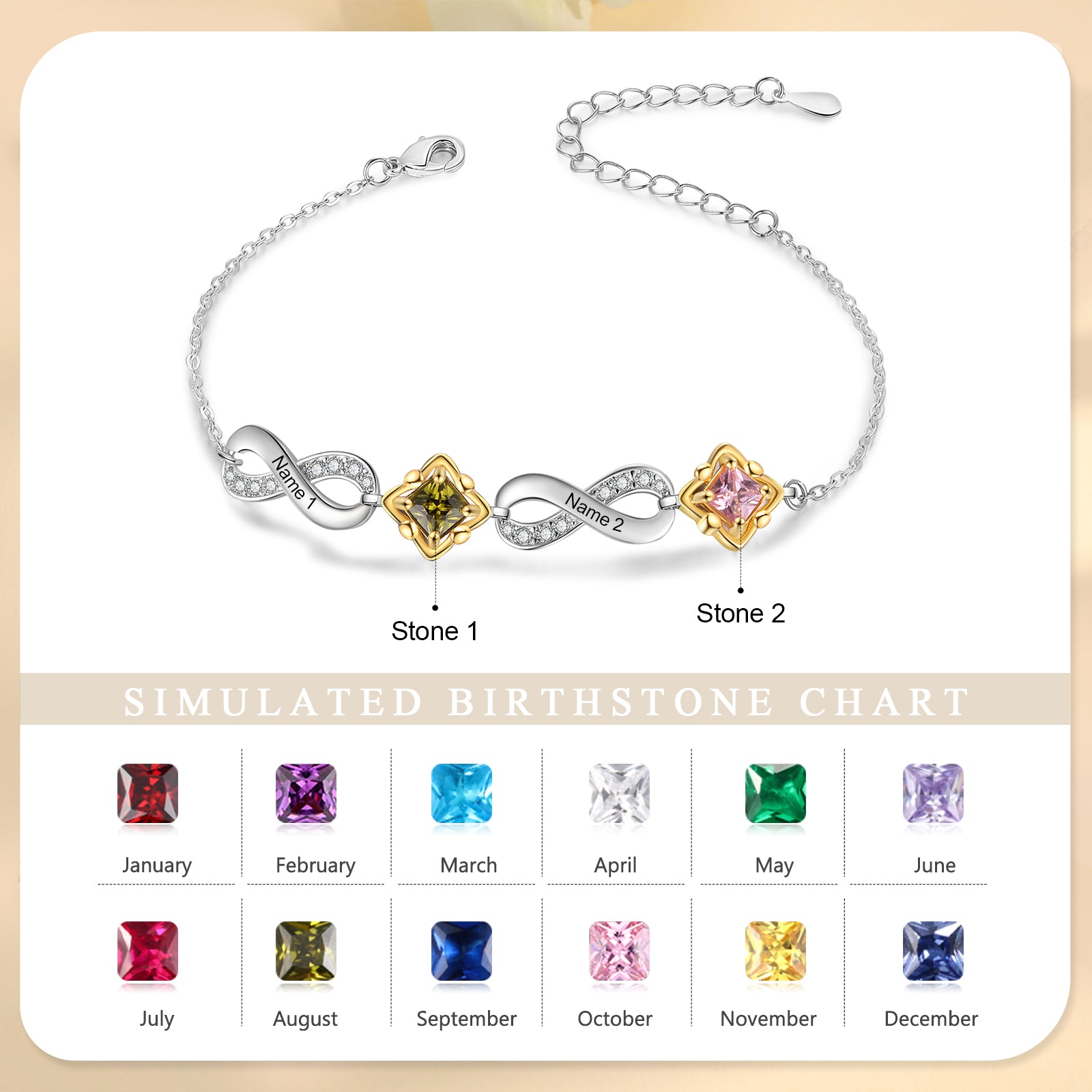 Custom Birthstone Bracelet