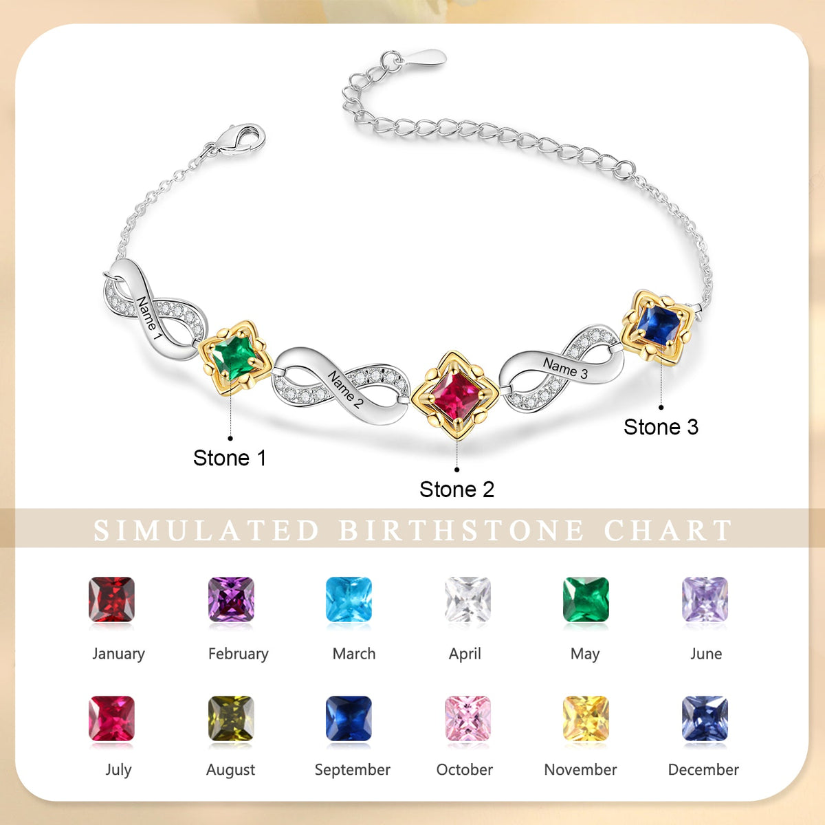 Custom Birthstone Bracelet