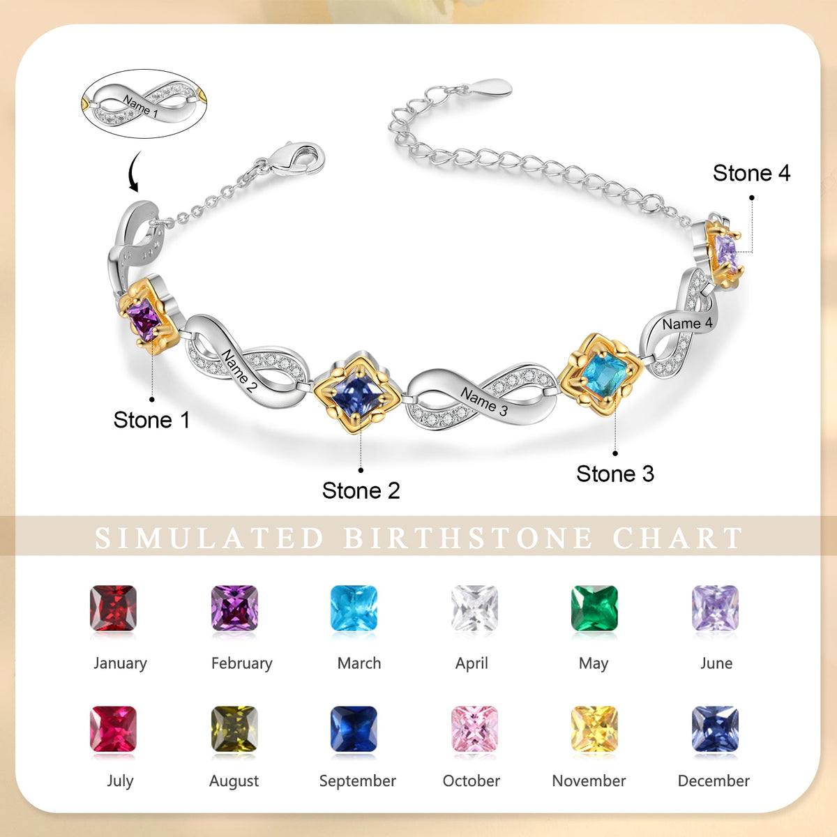 Custom Birthstone Bracelet