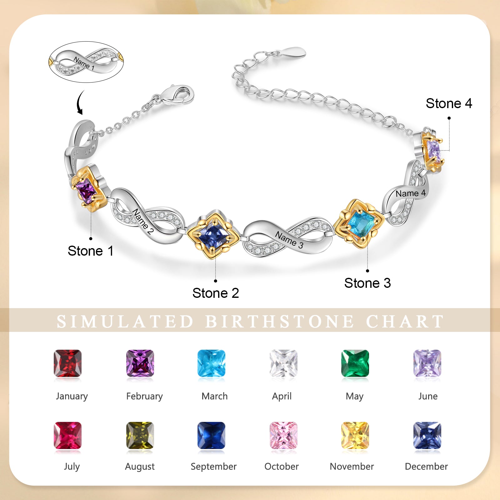 Custom Birthstone Bracelet