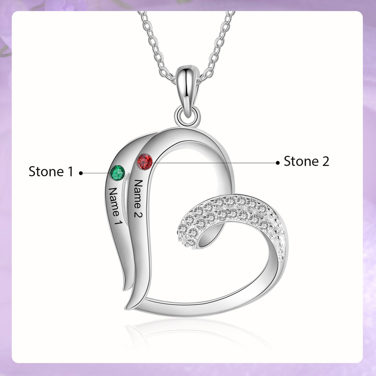 925 Sterling silver Custom Birthstone necklace