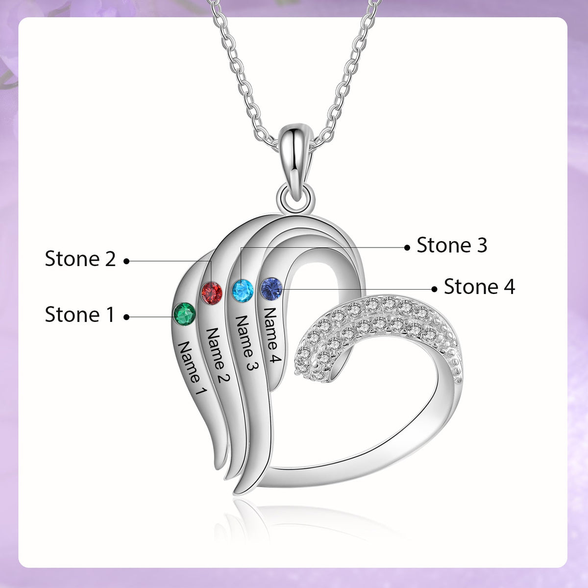925 Sterling silver Custom Birthstone necklace