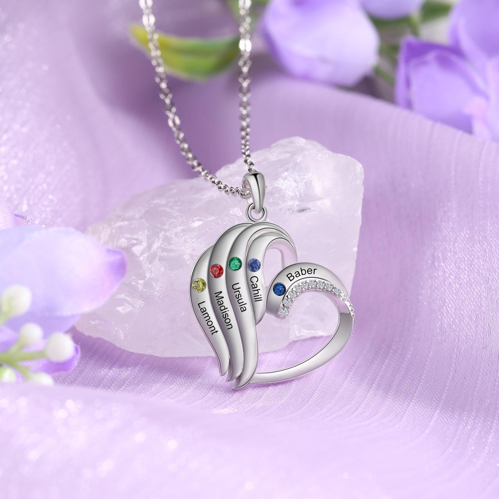 925 Sterling silver Custom Birthstone necklace