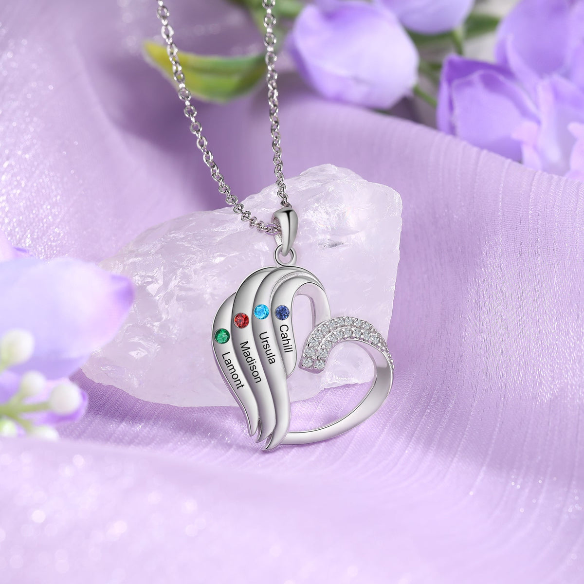 925 Sterling silver Custom Birthstone necklace