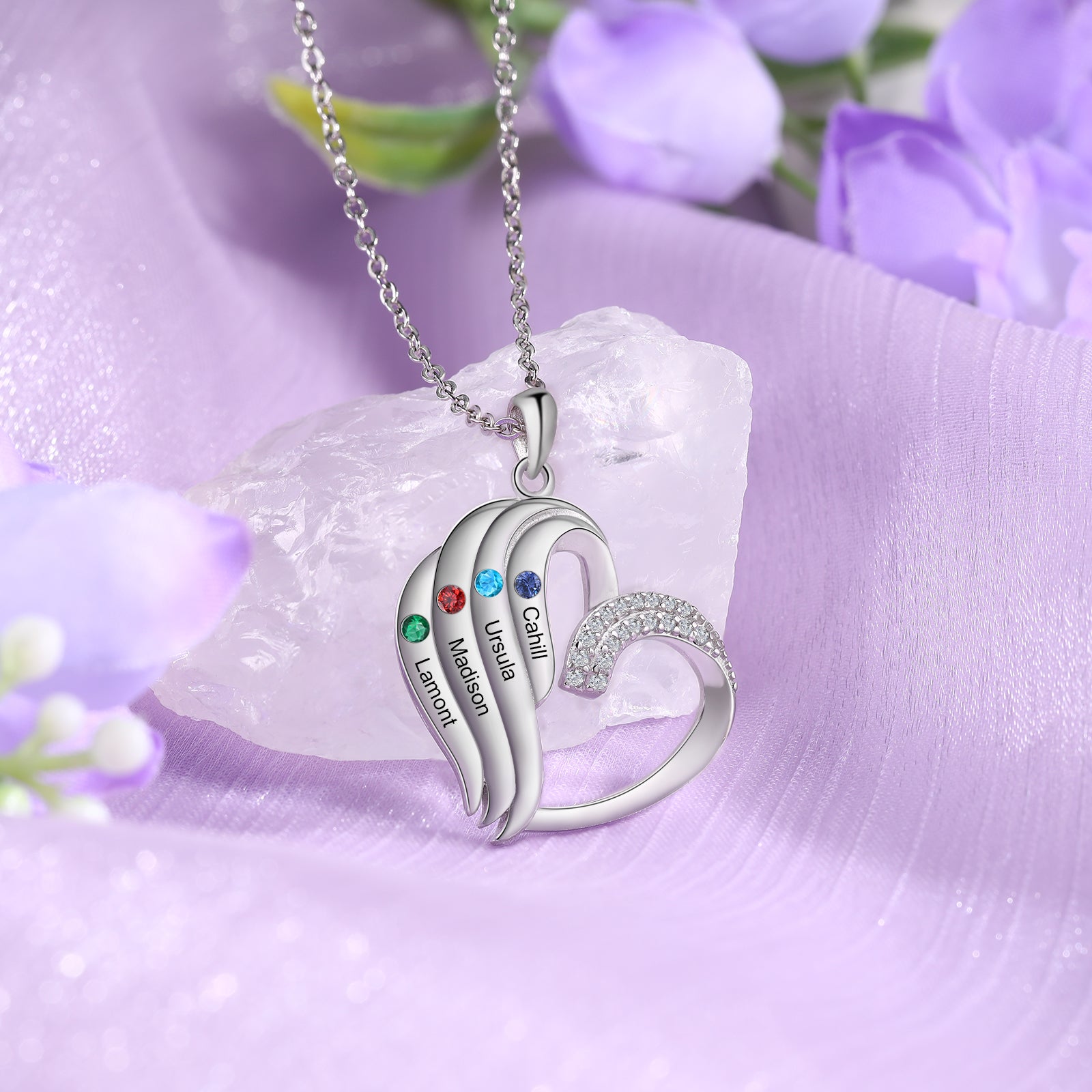 925 Sterling silver Custom Birthstone necklace