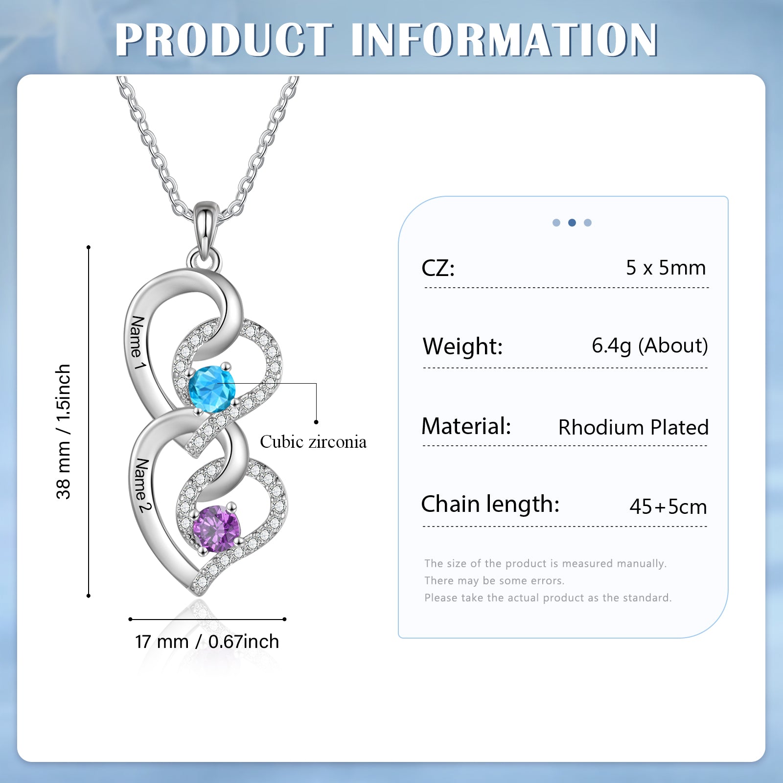 Custom Birthstone necklace