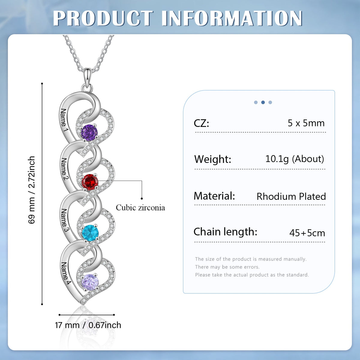 Custom Birthstone necklace