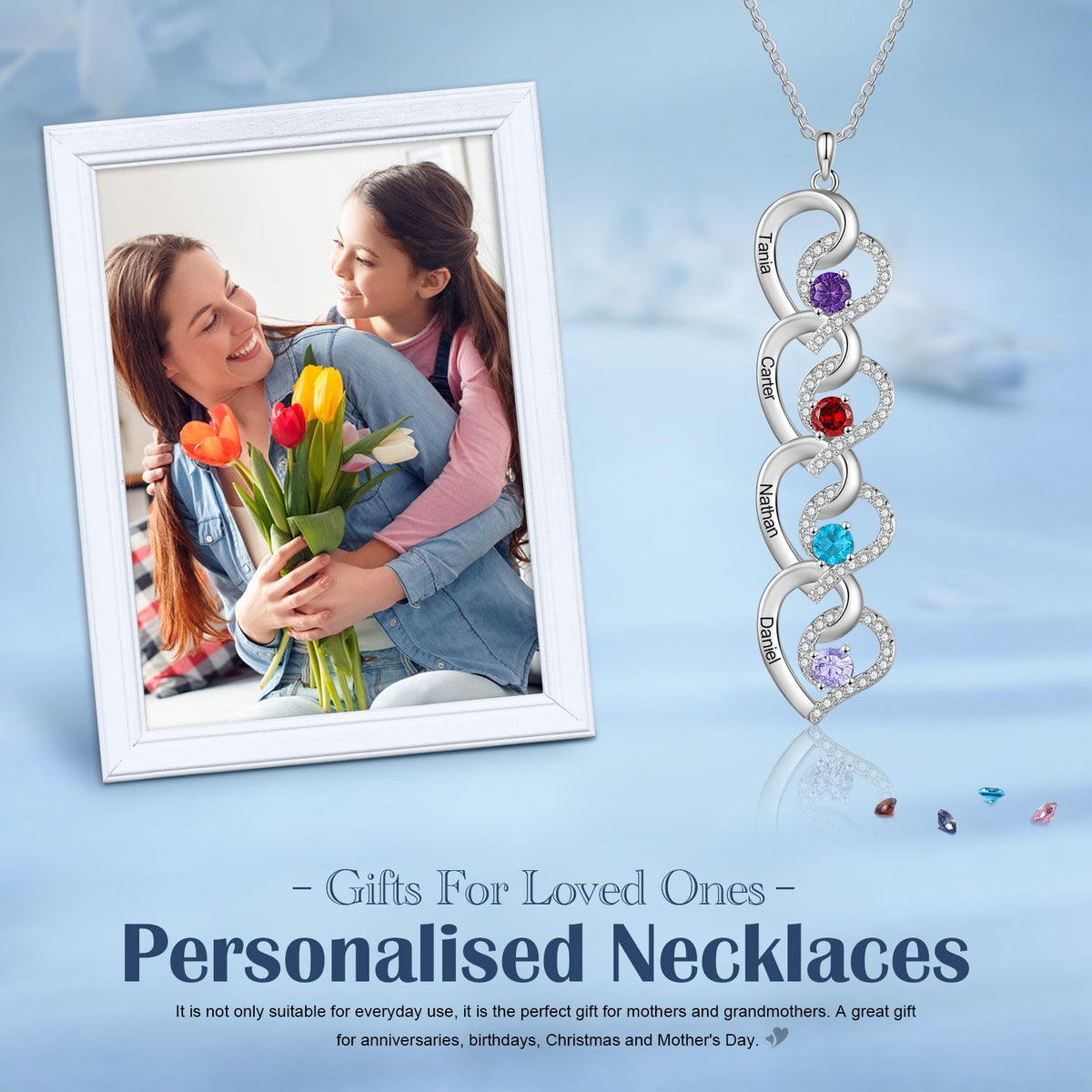 Custom Birthstone necklace
