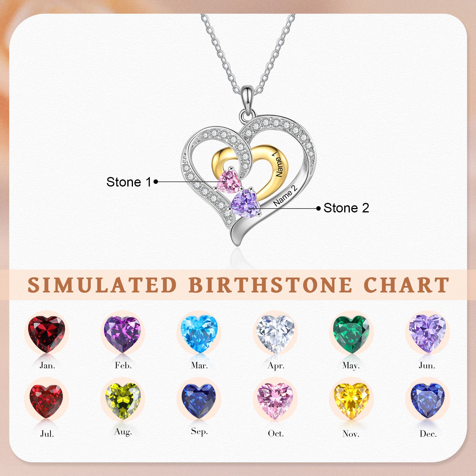 Custom Birthstone necklace