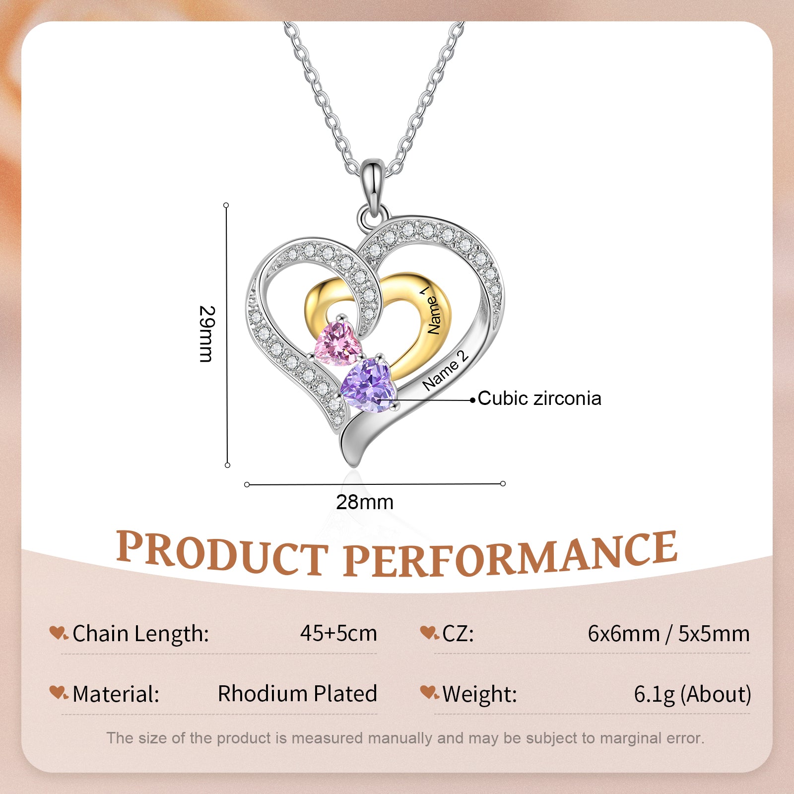 Custom Birthstone necklace