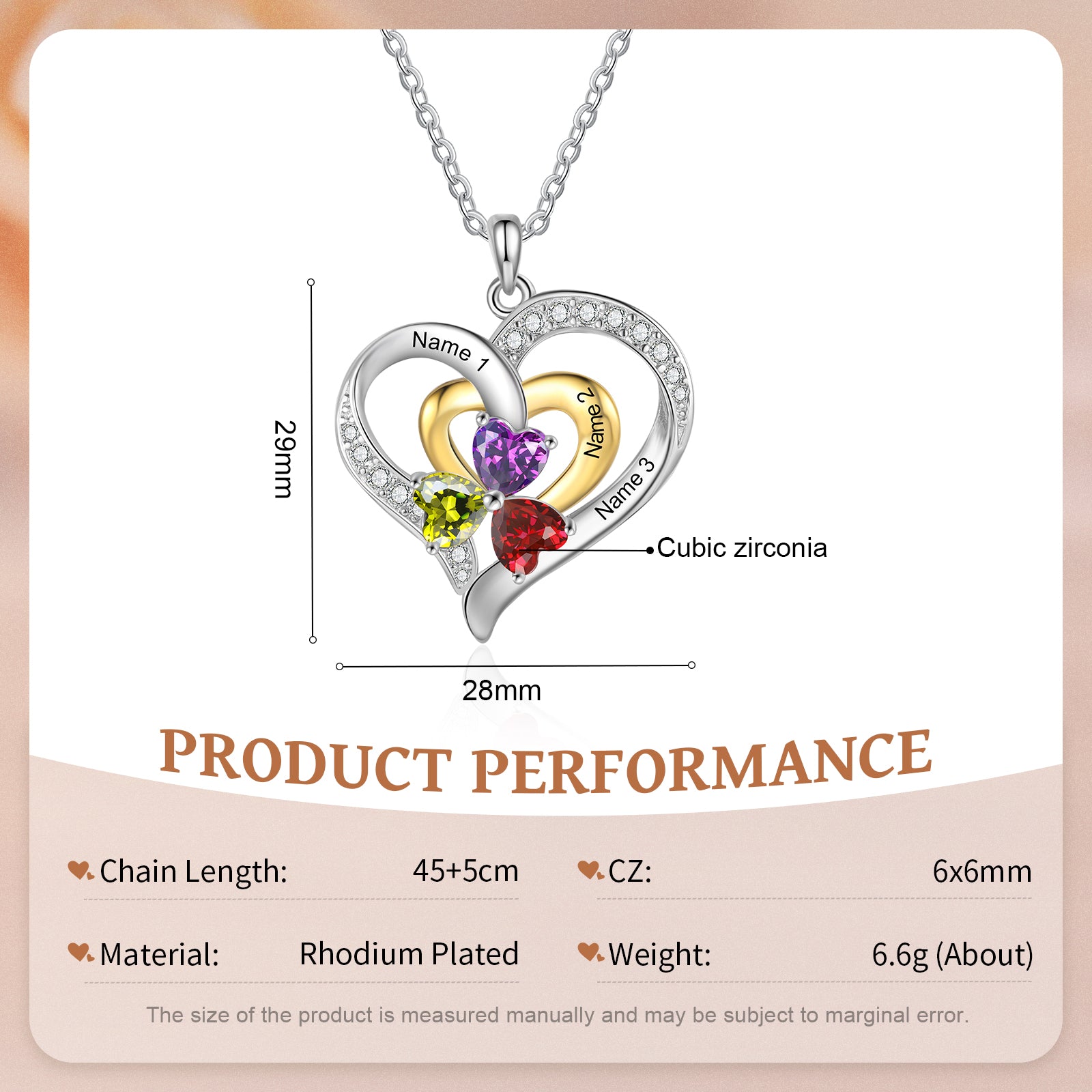 Custom Birthstone necklace