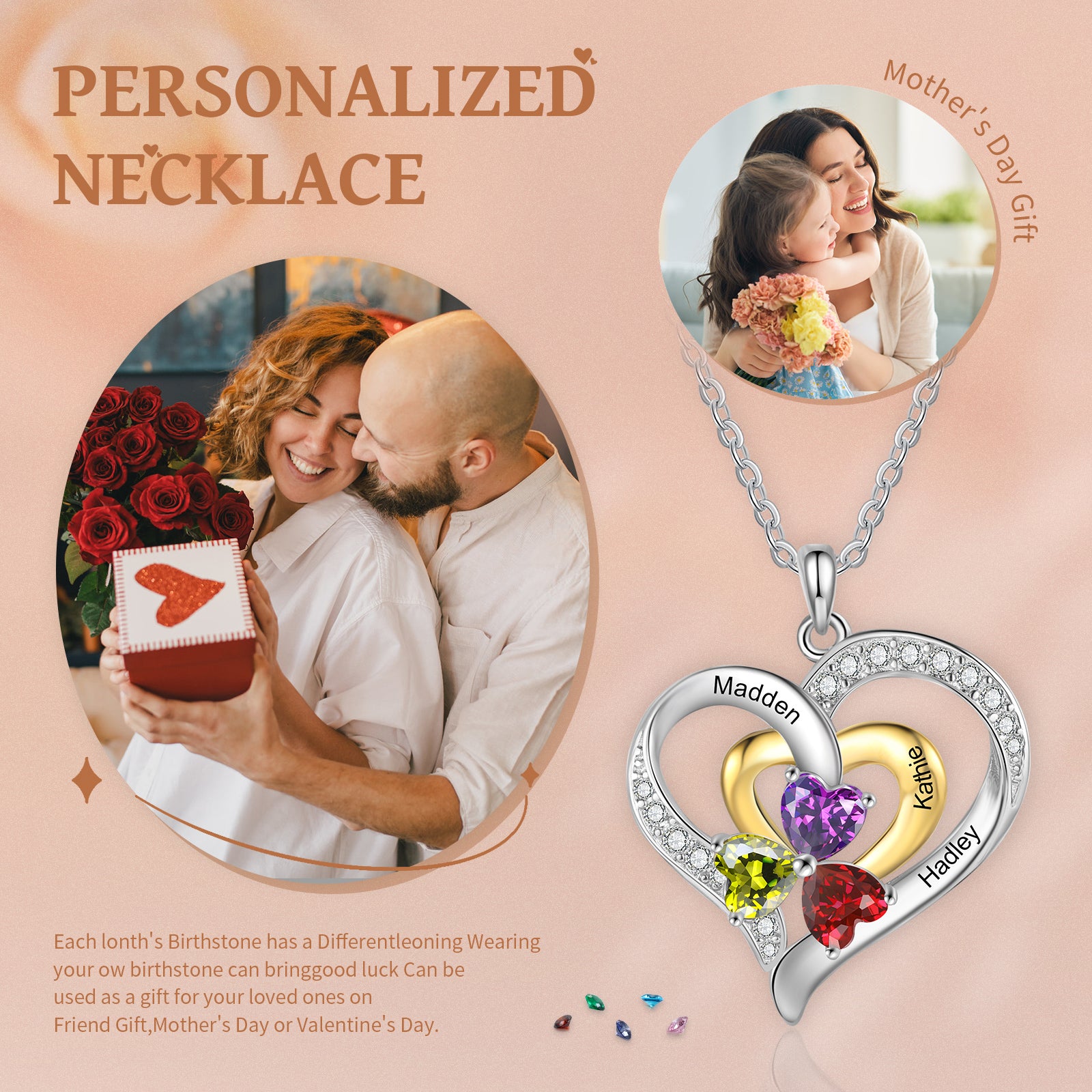 Custom Birthstone necklace